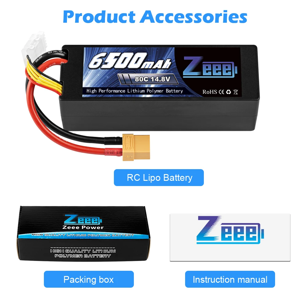 zeee 4s lipo батарея 148 v 80c 6500mah rc lipo батарея с ра
