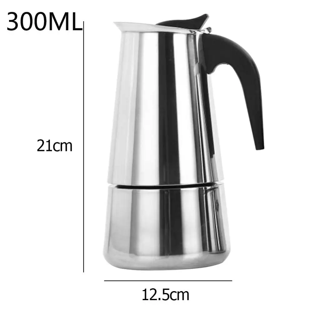 Кофе разработчиков в итальянском стиле топ Moka эспрессо Cafeteira Кофеварка 100/200/200/450 мл Плита Кофе горшок - Цвет: B 300ML