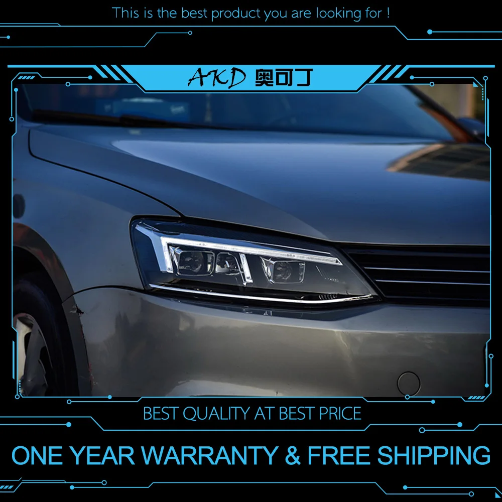 AKD тюнинг автомобильных фар для VW Jetta MK6 R8 светодиодные фары DRL ходовые огни Bi Xenon Beam