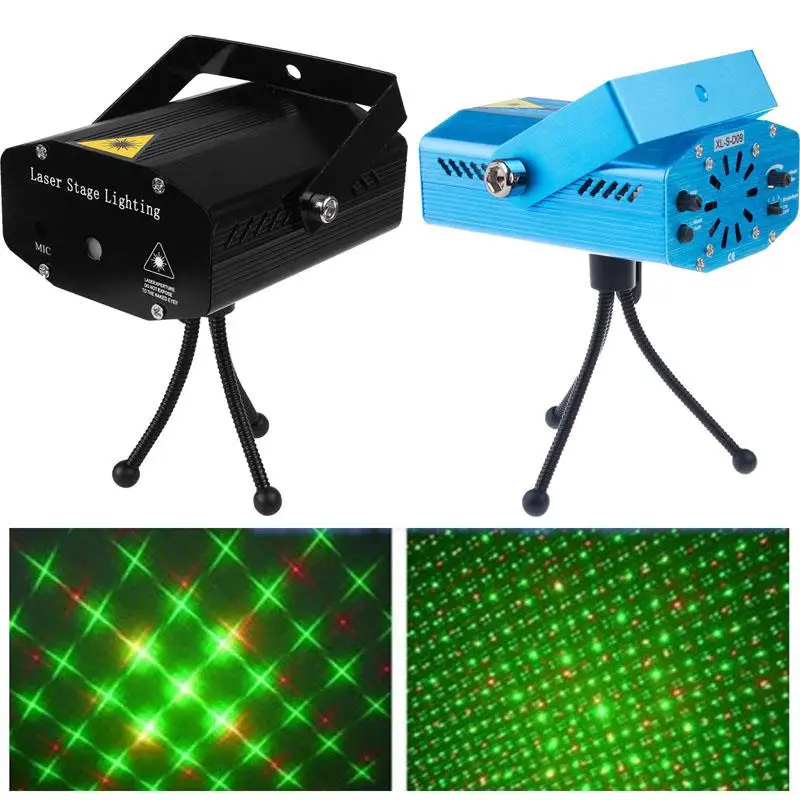 

Миниатюрный RGB диско-светильник, светодиодный лазерный сценический проектор с дистанционным управлением, красная, синяя, Зеленая лампа для ...