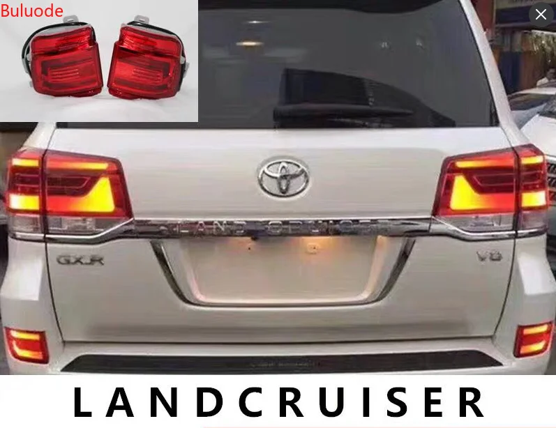 

Светоотражатель для автомобиля, 2 шт., для Toyota Land Cruiser, FJ200, LC200, 2016, 2017, 2018, светодиодный задний противотуманный фонарь