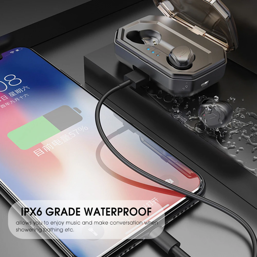 TWS S8 plus V5.0 беспроводные Bluetooth наушники с сенсорным управлением IPX6