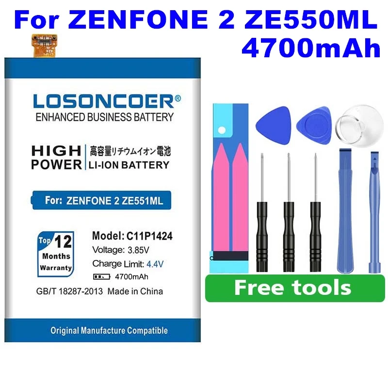 LOSONCOER 4700 мА/ч, C11P1424 Батарея для Asus Zenfone 2 ZE551ML ZE550ML 5,5 дюймов Z00AD Z00ADB Z00A Z008D Батарея