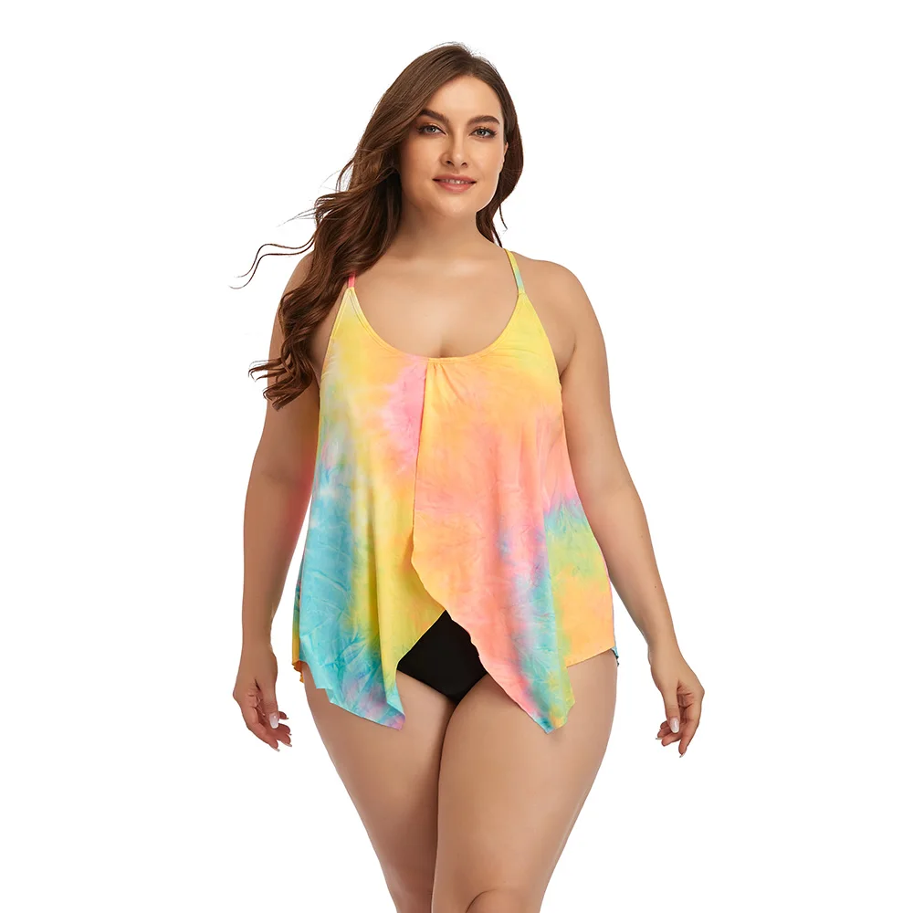 

New 2021 Swimsuit L XL 2XL 3XL Big Cup Large Size Two Piece Women Swimwear Backless Beachwear Bathing Suit