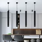 Новый подвесной светодиодный светильник с регулируемой яркостью, длинная трубка для кухонного островка, светильник щение для столовой, цилиндрические трубки для украшения дома