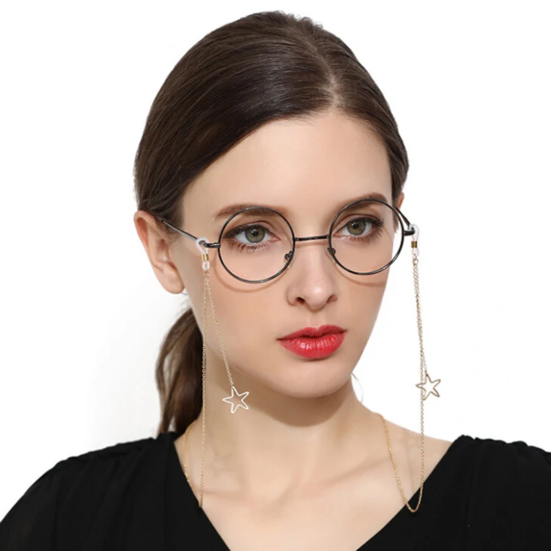 

New Fashion Womens Penadant Eyeglass Chains Hollow Star Sunglasses Reading Glasses Chain Eyewears Cord Holder Neck Strap Rope