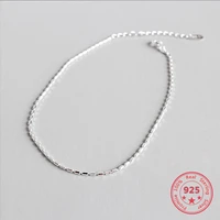 2020 new s925 sterling silver for women personality handmade design bamboo flower barrel bead white anklet exquisite jewelry