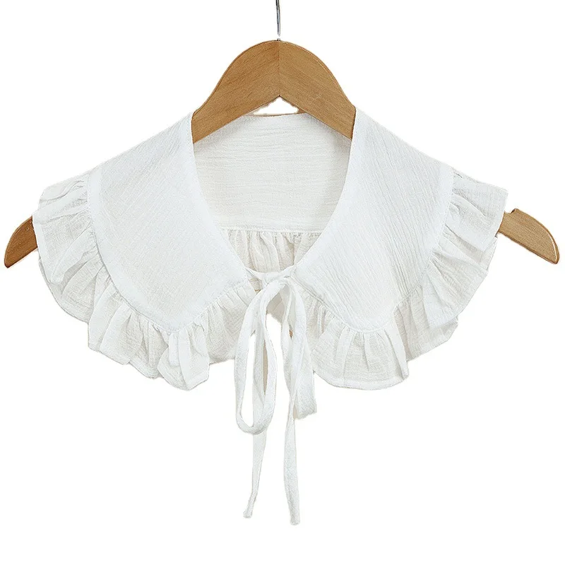 

2021 Korean Women Shirt Detachable Collars Girls White Lapel Fake False Collar Decor Necklace Choker Tops Neck Shawl Bowtie