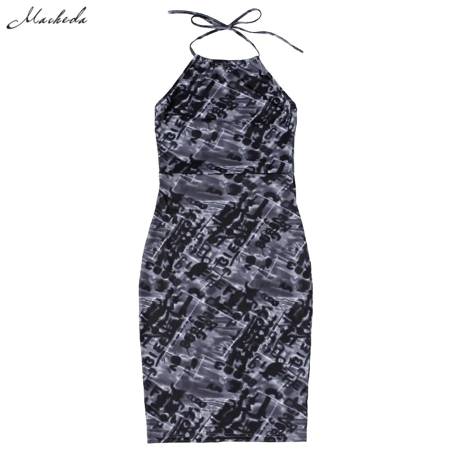 Женское вечернее платье-миди Macheda Осеннее облегающее платье с лямкой на шее без