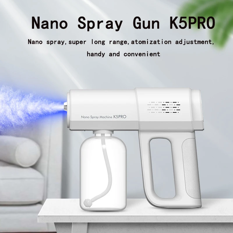 

K5PRO Wireless Nano Blue Light Steam Spray Disinfection Sprayer Gun Handheld USB Wireless Portable Atomizing Gun Home Spray Gun
