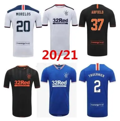 

20/21 Glasgow Rangers Soccer jersey 2020 Glasgow Rangers Home blue Morelos Dorrans Soccer shirts TAVERNIER DAVIS KENT Away Footb