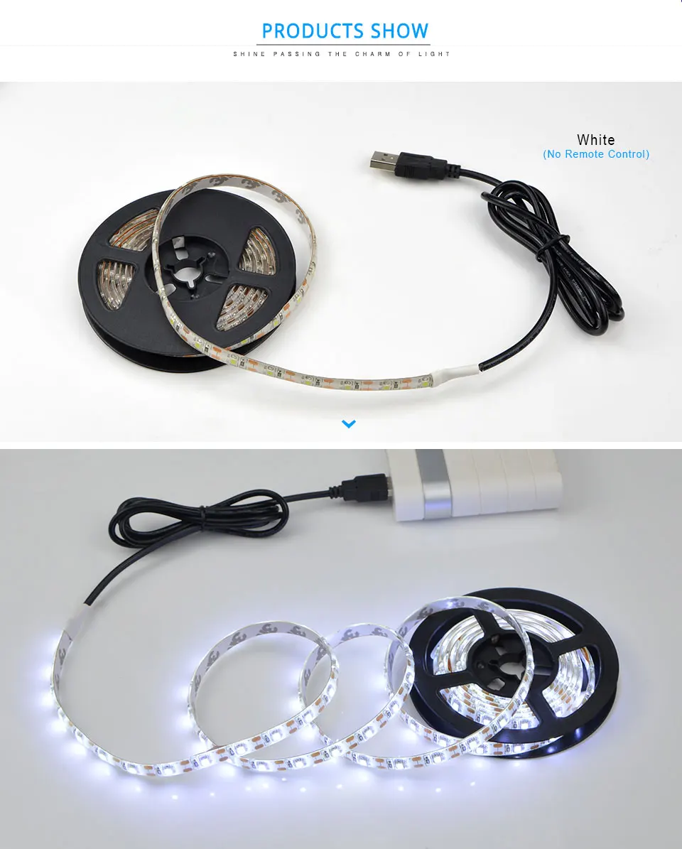 50 см 1 м 2 м 3 м 4 м 5 м светодиодный светильник для телевизора 2835SMD RGB светодиодный свет для ТВ HD ТВ неоновая подсветка лампы с 24 клавишами дистанционного управления