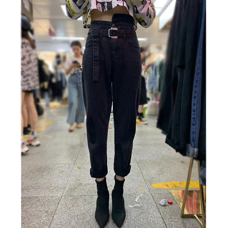 Осень в новой высокой талии джинсы женские свободные шоу тонкие Гарун брюки с