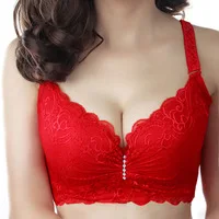 Xianqifen, бюстгальтер-минимайзер для женщин, сексуальное белье, DeepV Bralette, модное тонкое нижнее белье с цветочным рисунком, без косточек, нижнее белье размера плюс