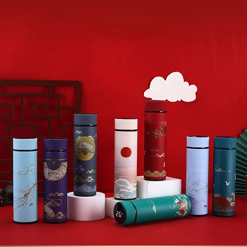 

Intelligent insulation cup men and women students portable water cup Chinese wind trend simple temperature tea cup water cup