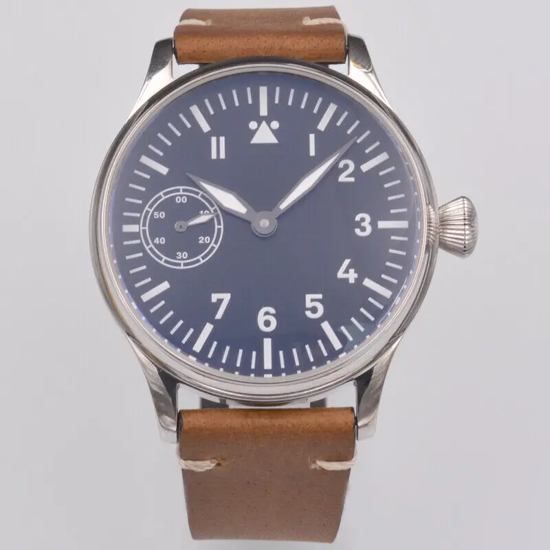 

Corgeut Mens Wristwatch Luminous 44mm 316 Steel Case White Mumber 3600 Hand Winding Movement Mechanical Fashion Watch 6497