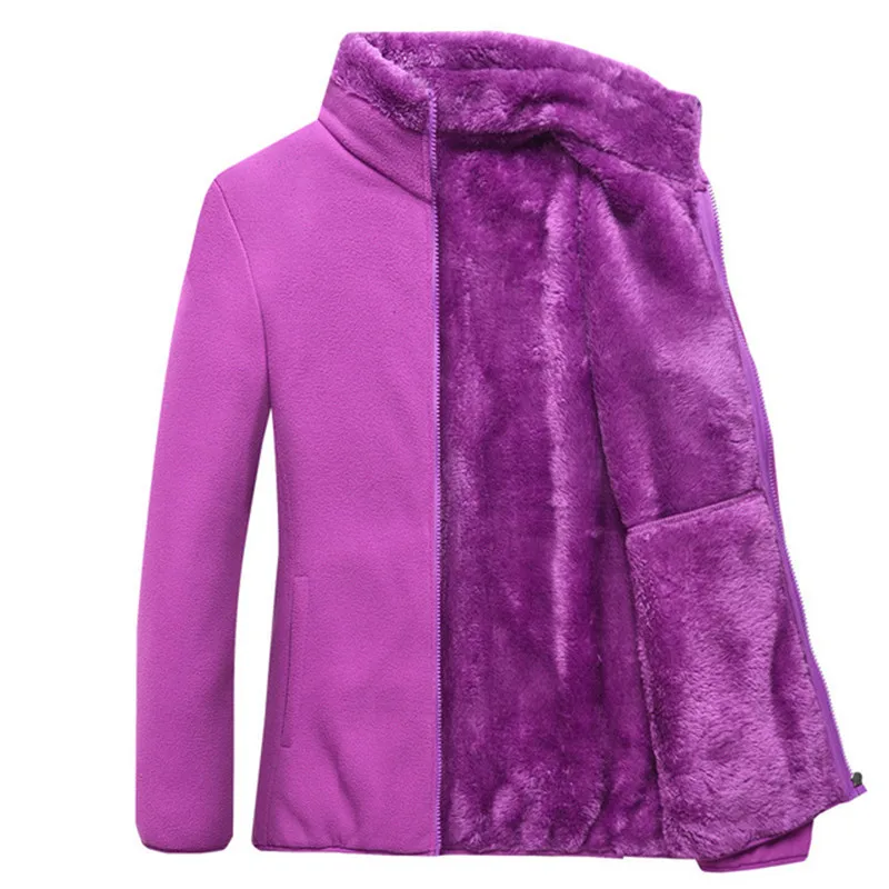 

Fleece Jacket Autumn Winter Women Windproof Plus Velvet lining Thick Warm Coat Outdoor Camping Hiking Trekking Windbreaker Liner