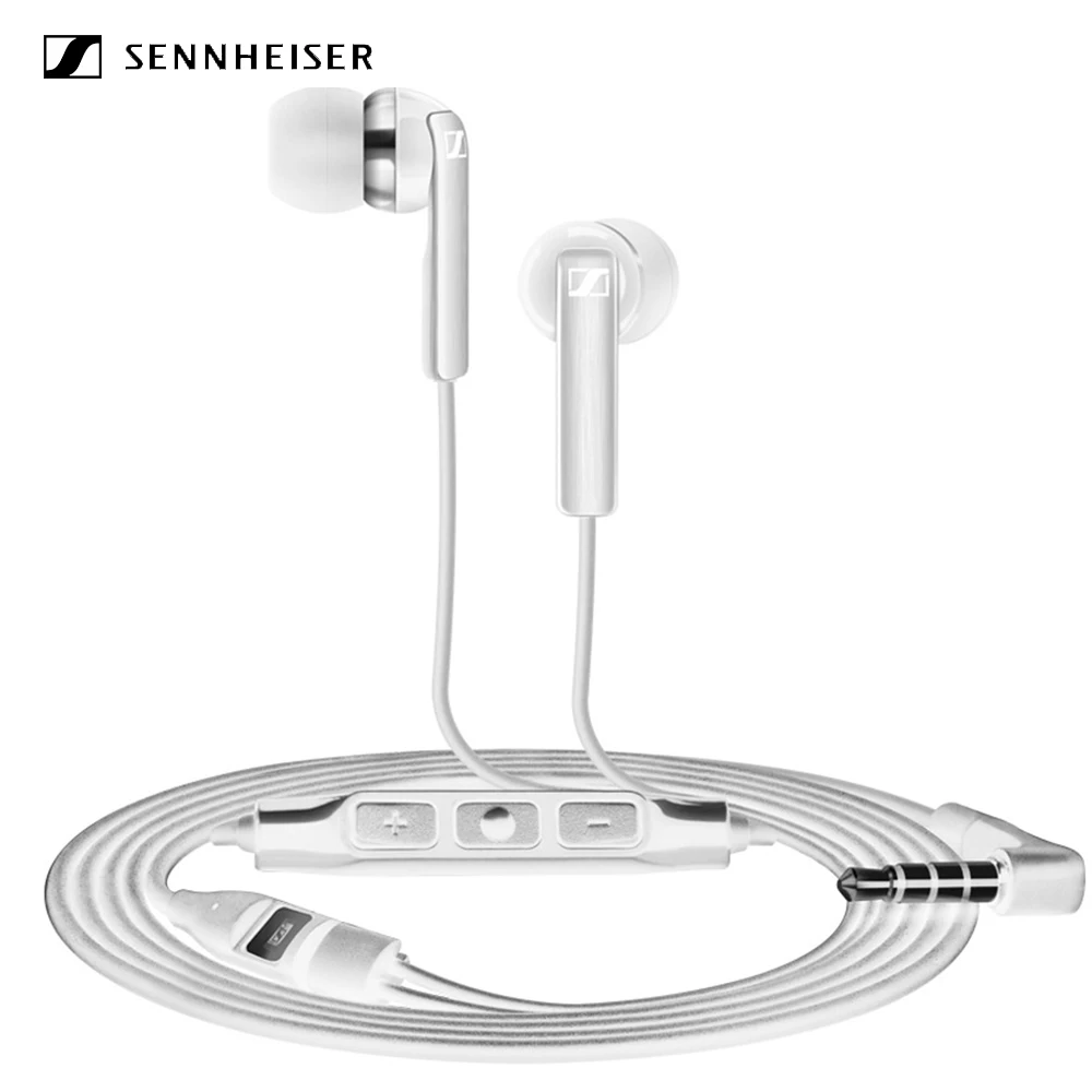 Белый Проводные наушники Sennheiser CX 2.00i 3,5 мм с микрофоном динамическая гарнитура стерео звук тяжелый бас звук наушники совместимы с iOS - Цвет: Белый