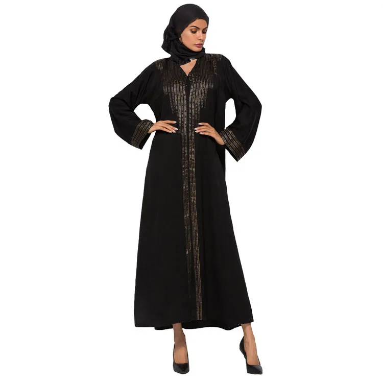 

2021 SJH2044 Middle East Black Abaya Latest Abaya Designs Kaftan Dubai Kaftan