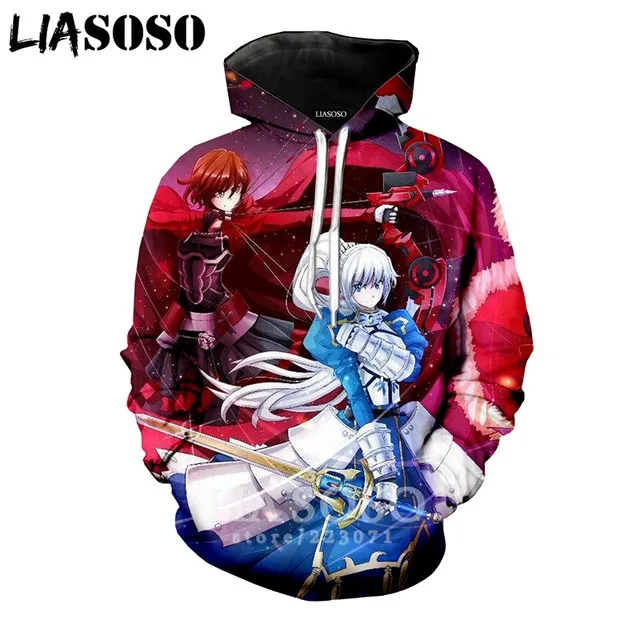 LX 3d принт зимняя новая одежда для мужчин и женщин толстовка Аниме RWBY Толстовка с длинным рукавом Топ Повседневный пуловер в стиле Харадзюку хип-хоп
