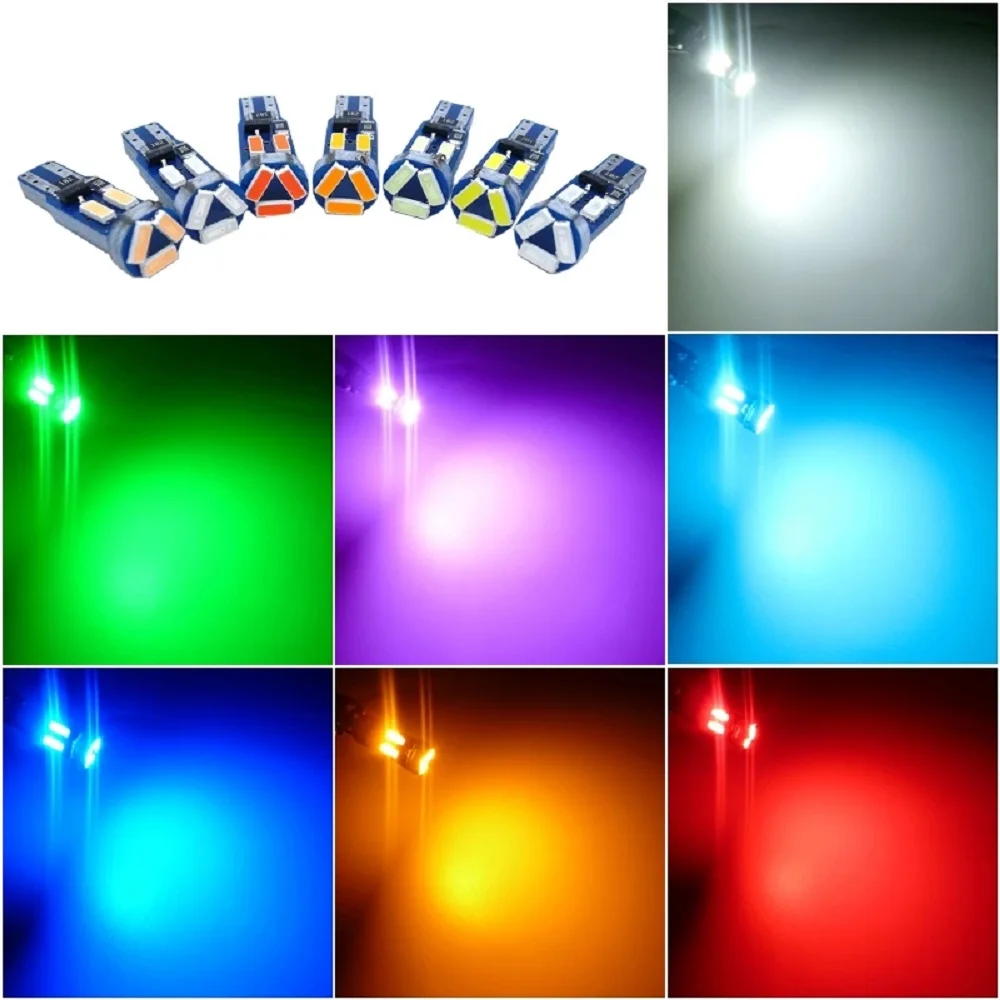 

10pcs T5 led Bulbs W3W W1.2W 17 37 73 74 Auto LED Interior light Car Dashboard Instrument Light Bulb 12V white blue red yellow