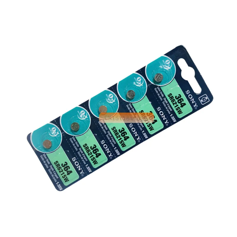 20 шт. Sony 100% оригинал 364 SR621SW V364 SR60 SR621 AG1 батарейный блок для часов Сделано в Японии |