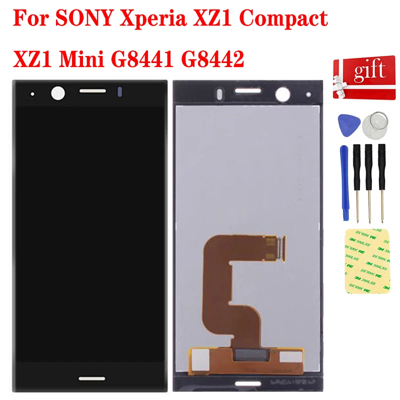 

For SONY Xperia XZ1 Compact LCD Display Screen Module Panel G8441 G8442 Touch Screen Digitizer Sensor XZ1 Mini LCD Assembly