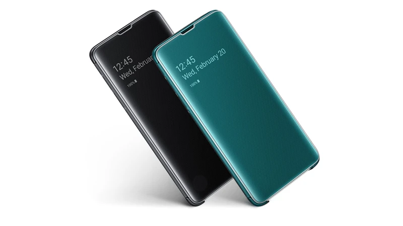 original samsung clear view cover mirror protection shell for samsung galaxy s10 s10plus s10e sm g9730 sm g9750 sm g9750 free global shipping