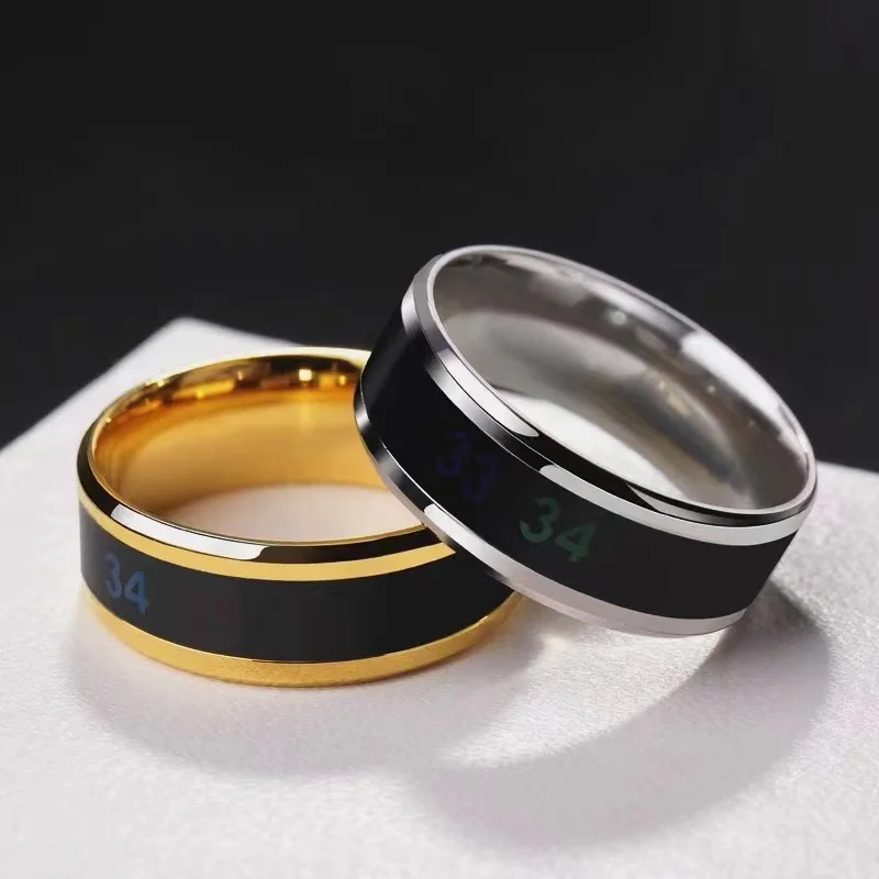 

Intelligent Temperature Stainless Steel Ring For Women Men Automatic Detection Discoloration Body Temperature Fashion Jewelry