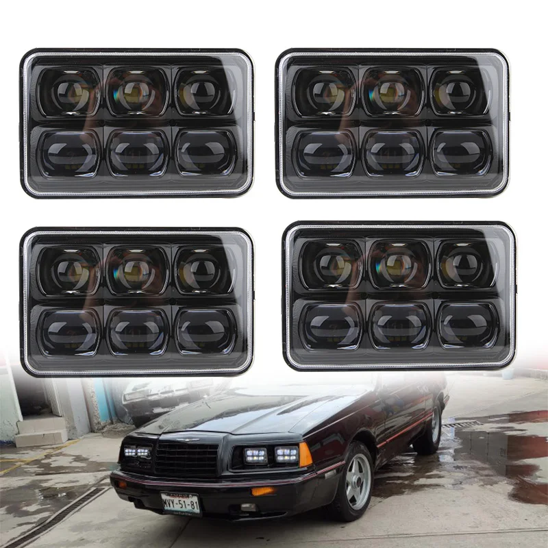 4x6 автомобильные светодиодные фары квадратные 6D свет Hi ближний герметичный для