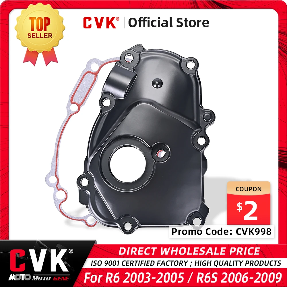 CVK Engine Cover Oil Pump Cover Crank Case Stator Side Shell For YAMAHA YZF-R6 YZF R6 2003 2004 2005 R6S 2006 2007 2008 2009