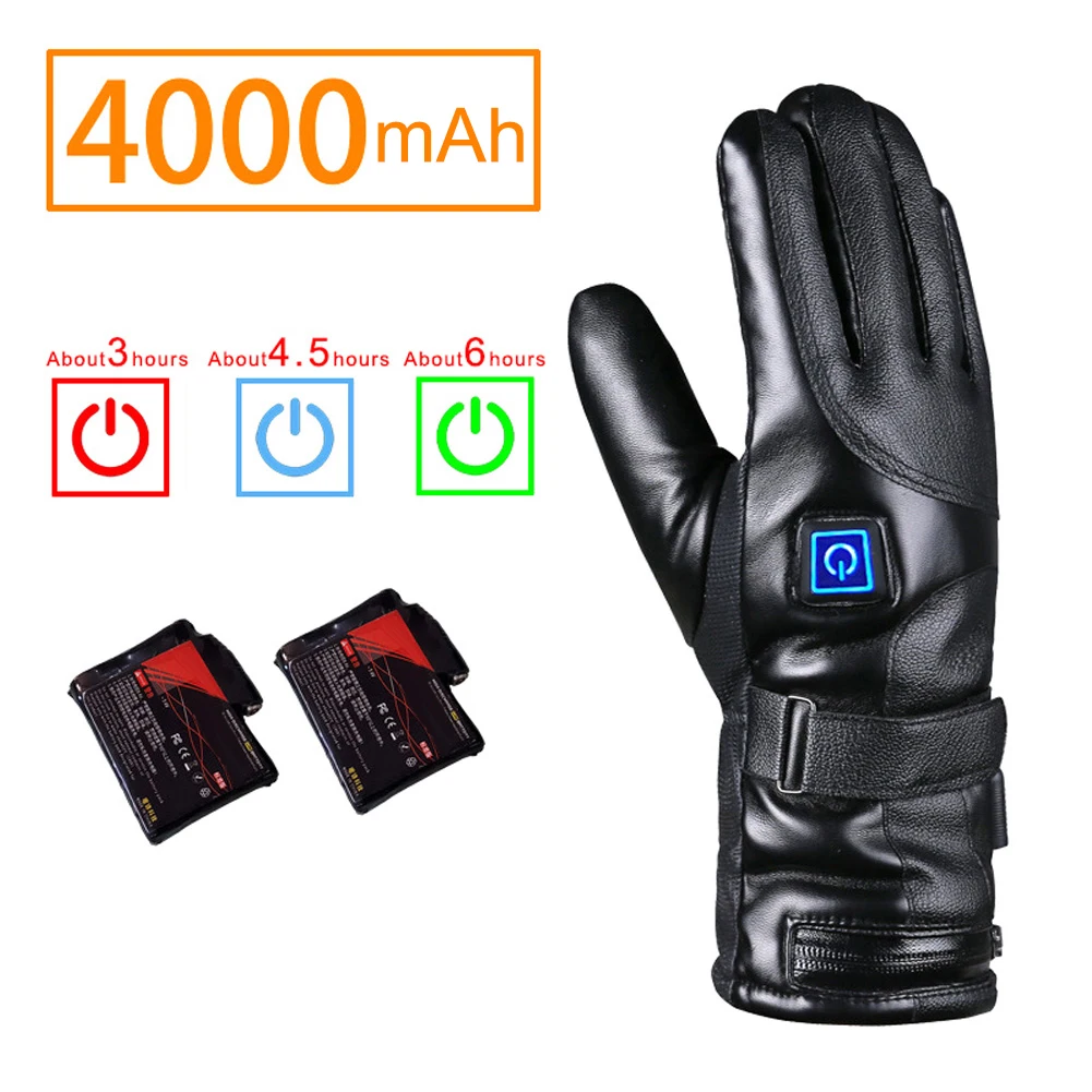 Winter Electric Heated Gloves Windproof Cycling Warm Heating Touch Screen Skiing Battery Charging Powered | Спорт и развлечения