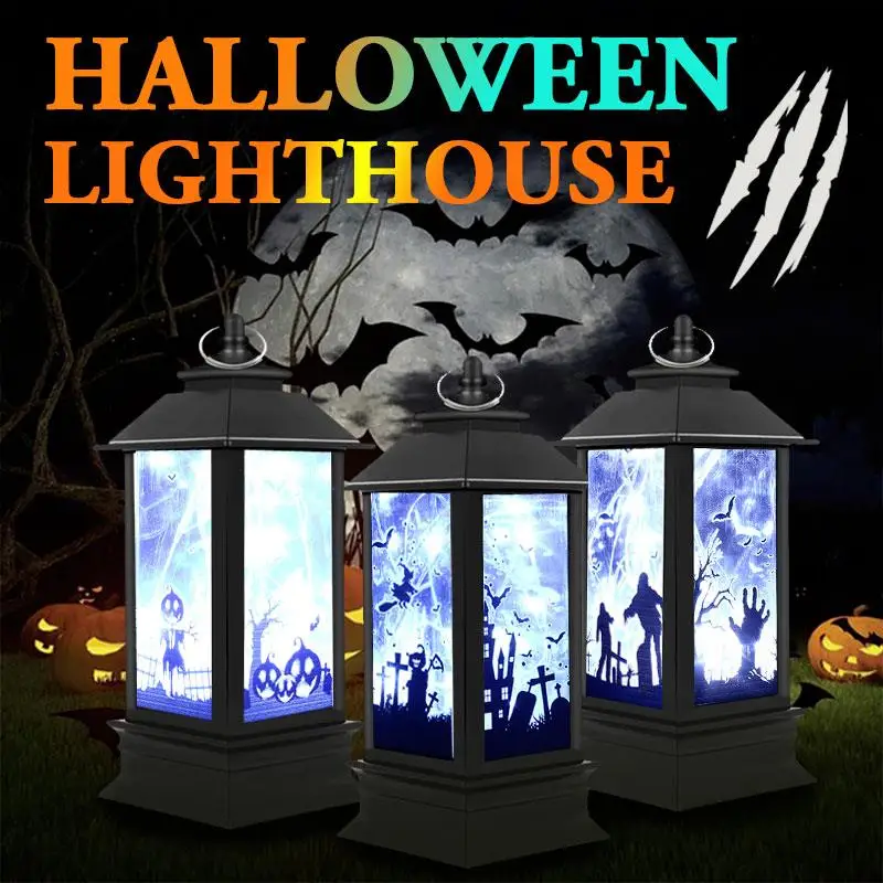 

Hanging Lantern Pumpkin Lamp Halloween LED Bat Garden Skeleton Party Witch Christmas Decorations Pumpkin Light Creative