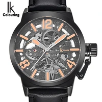 ik colouring relogio masculino automatic watch for men mechanical wristwatches waterproof skeleton clock