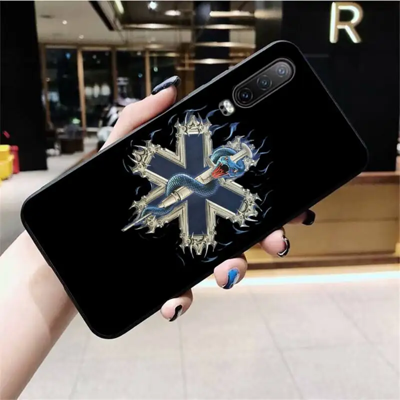 EMT EMS медицинский спасательный значок черный мягкий чехол для телефона Huawei P40 P30 P20