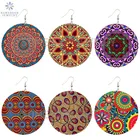 Винтажные богемные деревянные висячие серьги SOMESOOR с цветами, Африканские Этнические Красивые Подвески-петли, висячие украшения для женщин, подарки