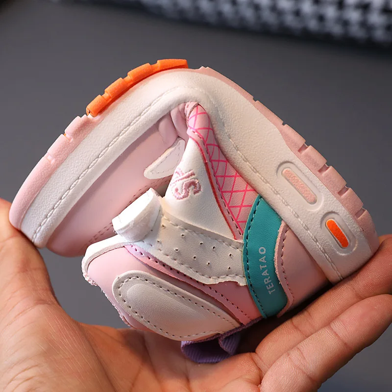 Детская спортивная обувь с высоким верхом розовые кроссовки для девочек