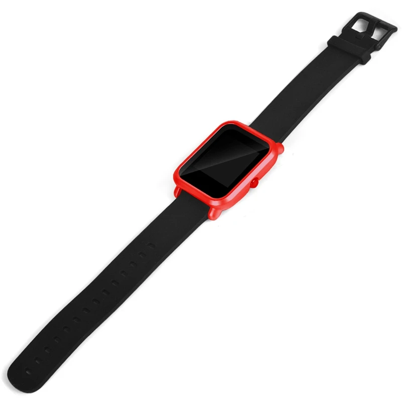 2 шт. защитный чехол умных часов тонкая рамка PC для Huami Amazfit Bip Youth Watch красный и