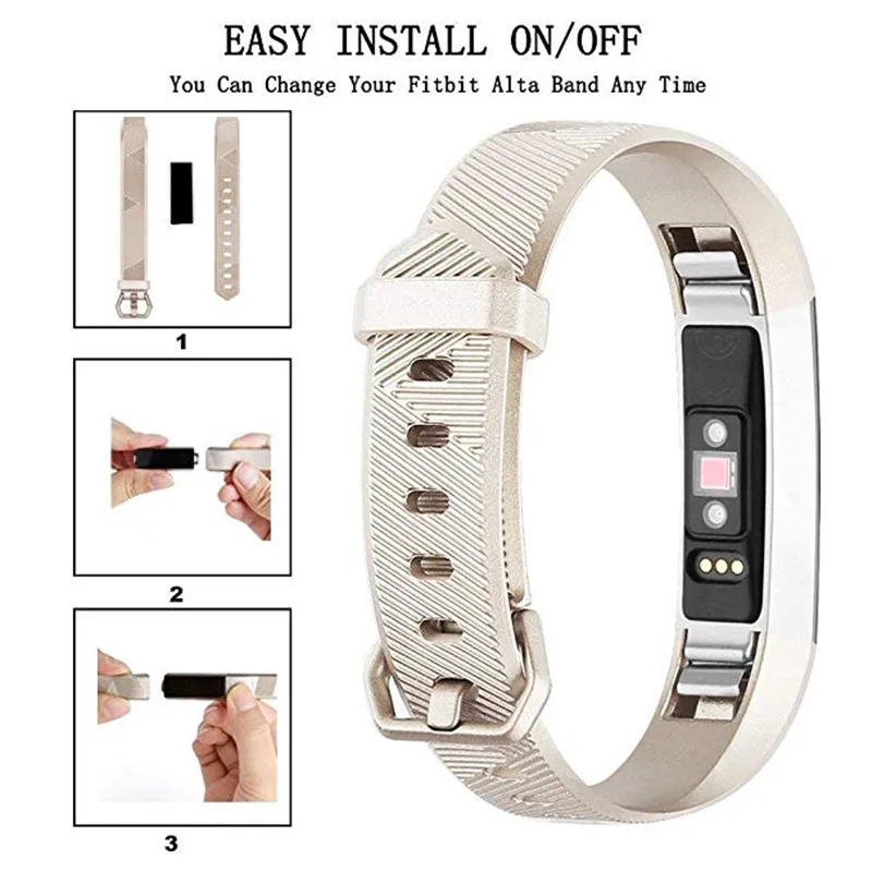 Розовое золото Ремешок Для Fitbit Alta hr/Fitbit Alta умные наручные часы ремешок для Fit bit Alta HR маленький большой браслет