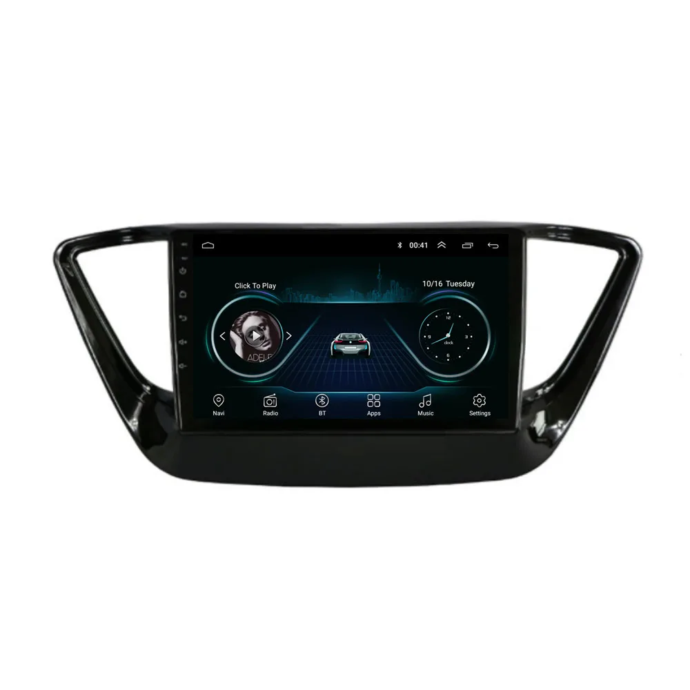 Четырехъядерный Android 8,1 для HYUNDAI Solaris Verna мультимедийный стерео автомобильный dvd-плеер навигация gps радио