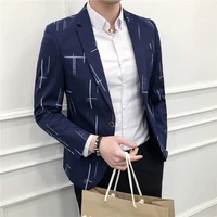 autumn and winter new casual hit color suit coat for men 2020 fashion slim printed jacket male youth korean small suit jacket