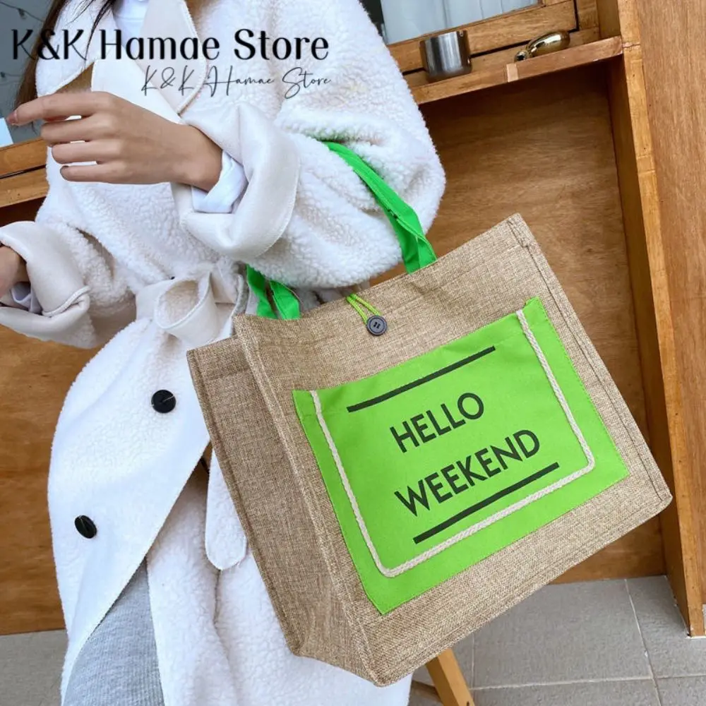 

Fashion Shoulder Bag Linen Tote Large Capacity Shopping Bags Luxury Design Handbags Shopping Totes Bags Women Sholder Bags 2021
