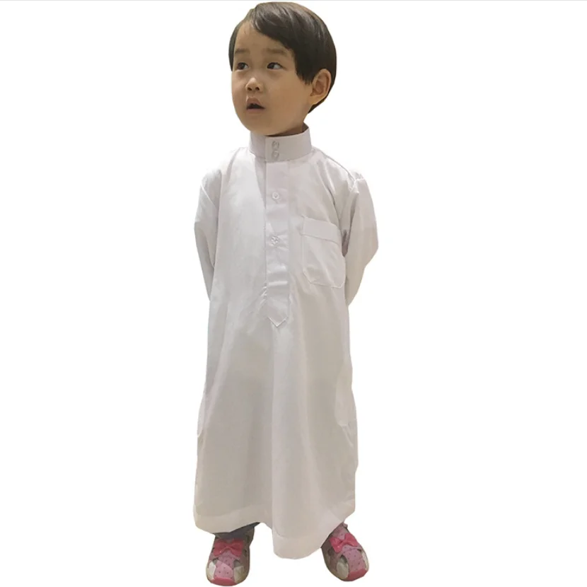 

2021 Islamic 3-18 year old Muslim Fashion Dubai robe white Arab men's clothing arab saudi arabia