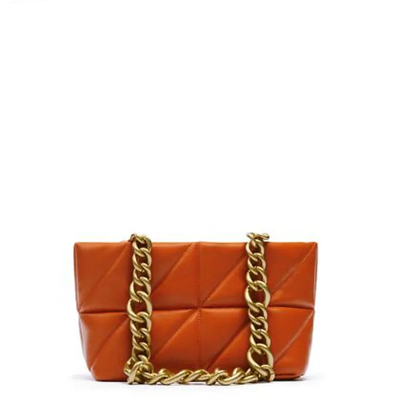 

New 2021 Brand Za Designer Small Black Shoulder Bags For Women With Thick Chain Classic Handbags Crossbody Casual Luxury Purses