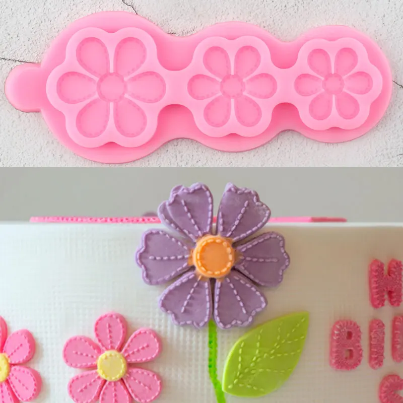 Прошитые силиконовые формы для украшения тортов с цветочной каймой инструменты