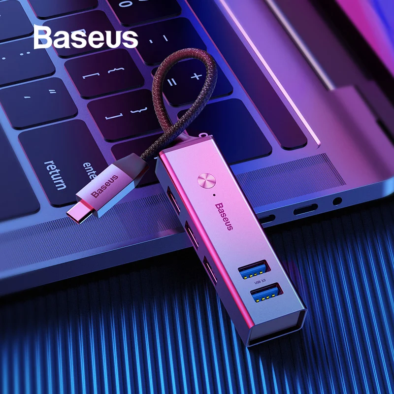 Baseus 5 портов USB C концентратор до 3,0 usb type C для MacBook Pro type C концентратор 3,0 usb-хаб для DELL ThinkPad ASUS светодиодный Micro usb-хаб
