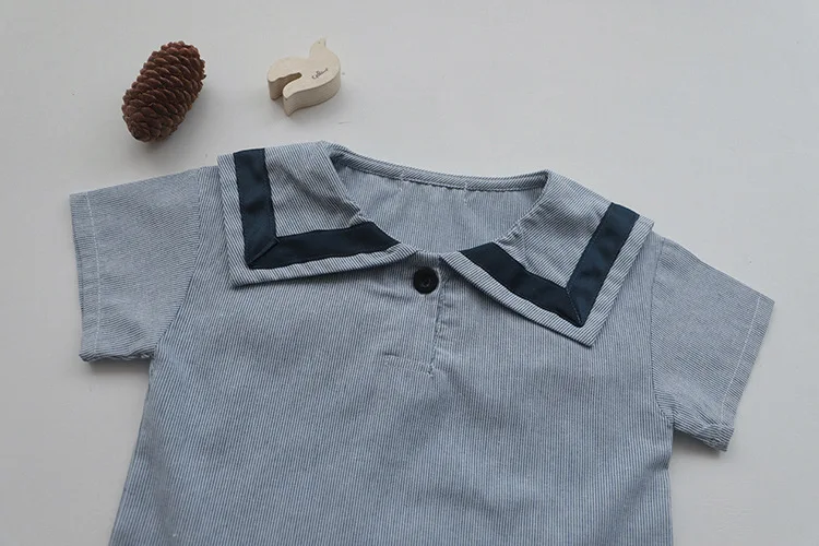 

Summer 2021 Children's Girls' Navy Style Set Short Sleeve Set for Boys and Girls baby boy clothes set