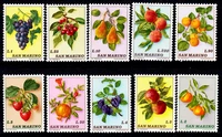 10pcsset new san marino post stamp 1973 fruit grape apple stamps mnh