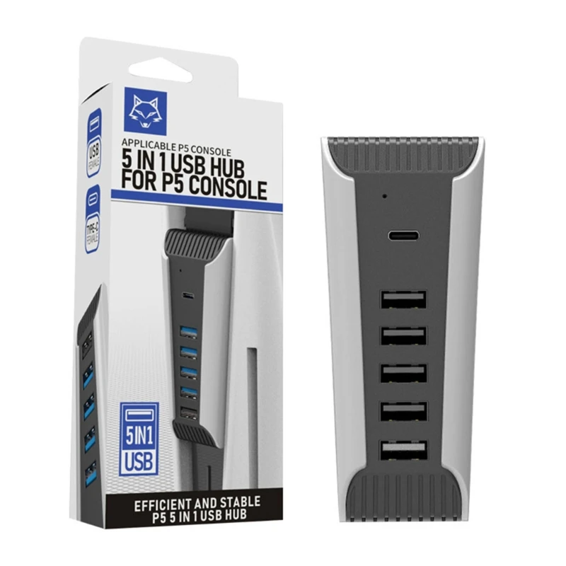 

50LA USB 3.0 Data Port Hub,USB 3.0 Hub, 5 Port Powered USB Hub Expander With Universal Compatible With PS5
