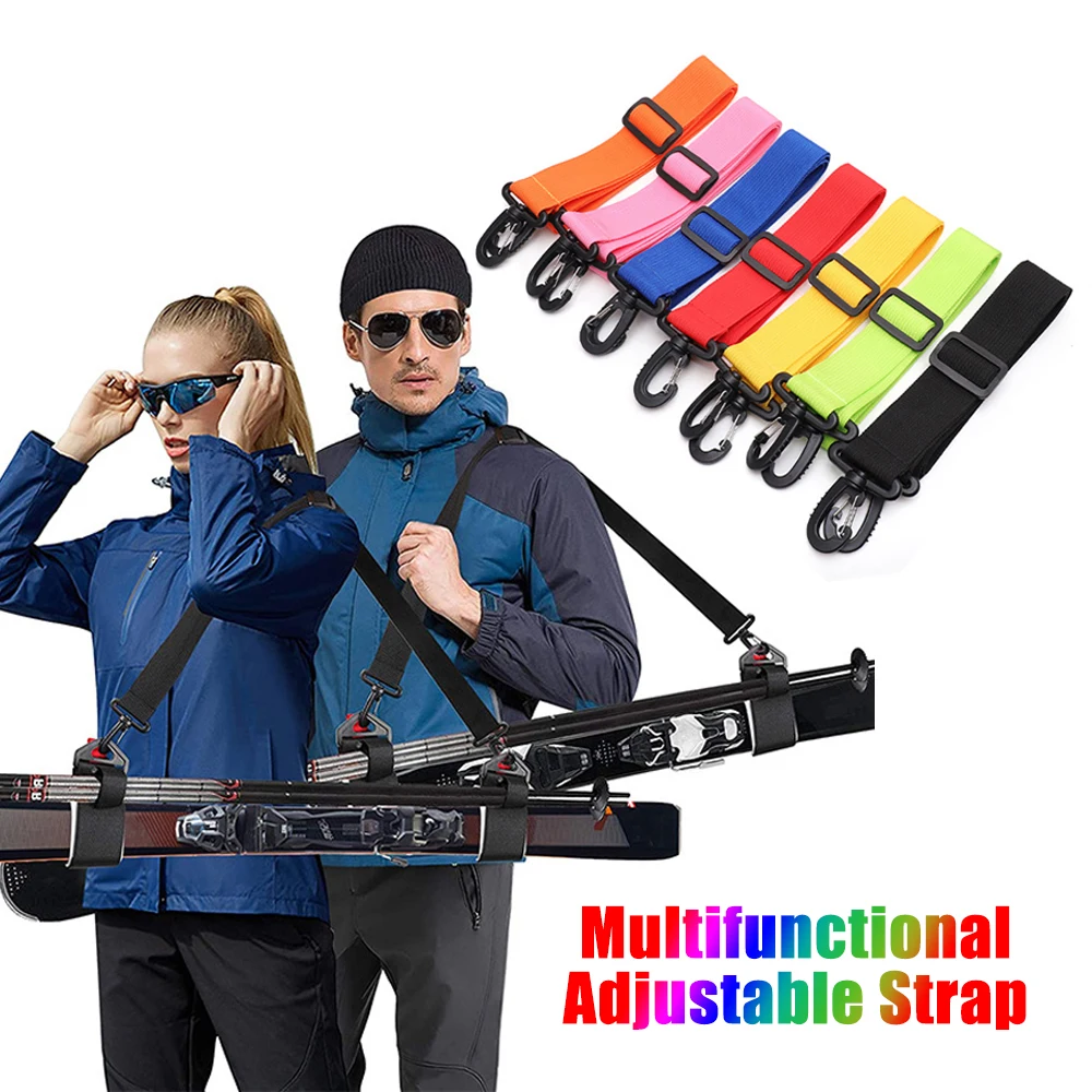 

3.8MM Ski Boots Strap Winter Roller Skates Snowboard Shoulder Belt 360° Adjustable Nylon Strap Handle Fastener Protect Universal